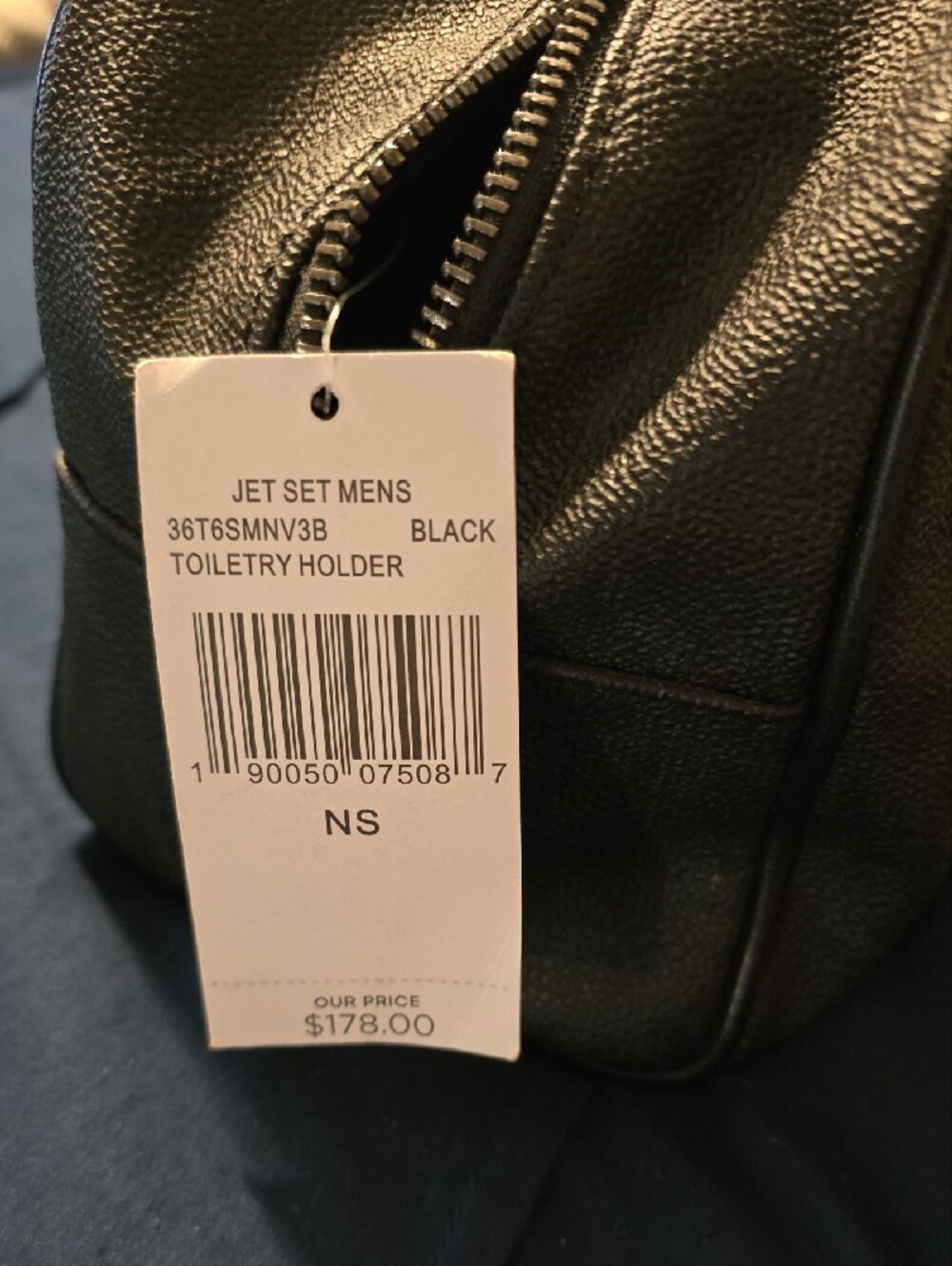 NWT- Michael Kors Black Pebbled Leather Men's Toiletry Kit - Picture 3 of 9